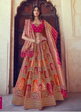 Multi Color Silk Lehenga Choli