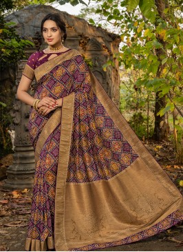 Multi Color Silk Saree For Function