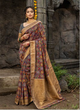 Multi Color Silk Saree For Ladies