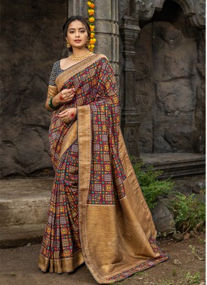 Multi Color Silk Saree For Ladies