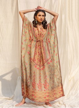 Multi Color Soft Silk Fancy Kaftan