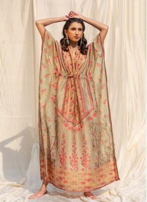 Multi Color Soft Silk Fancy Kaftan