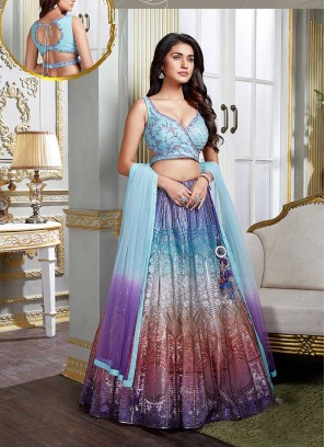 Multi Color Thread Work Lehenga Choli