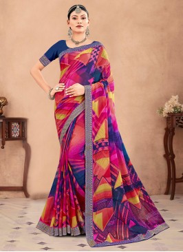Multi Colour Border Trendy Saree