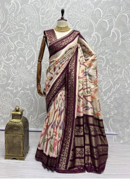 Multi Colour Ceremonial Silk Trendy Saree