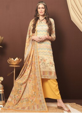 Multi Colour Cotton Palazzo Salwar Suit