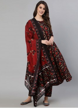 Multi Colour Cotton Printed Readymade Salwar Kameez