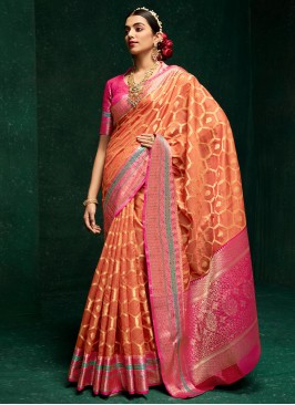 Multi Colour Cotton Silk Border Contemporary Saree