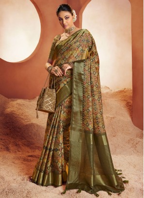 Multi Colour Digital Print Classic Saree