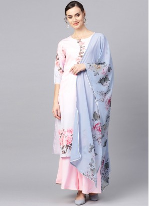 Multi Colour Digital Print Crepe Silk Readymade Salwar Suit