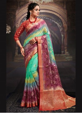 Multi Colour Digital Print Designer Saree