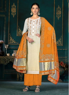 Multi Colour Embroidered Ceremonial Palazzo Salwar Kameez