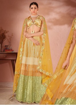 Multi Colour Embroidered Lehenga Choli