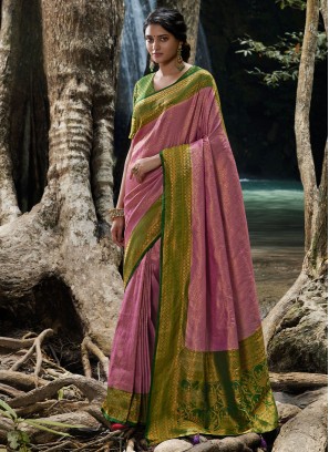 Multi Colour Festival Kanchipuram Silk Contemporary Style Saree