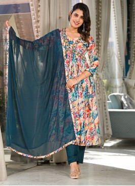 Multi Colour Georgette Digital Print Readymade Salwar Kameez