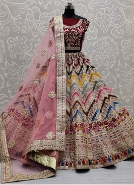 Multi Colour Mehndi Lehenga Choli