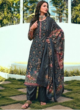 Multi Colour Mehndi Long Length Salwar Suit