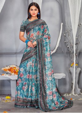 Multi Colour Net Classic Saree