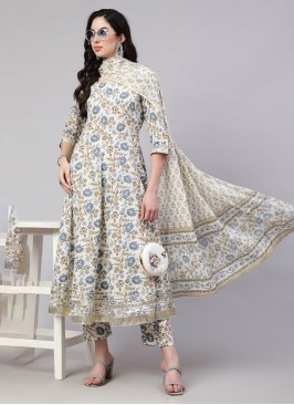 Multi Colour Printed Anarkali Suit