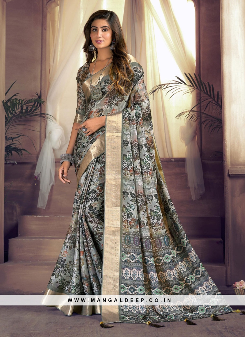 Buy Silk Multi Colour Printed Trendy Saree Online : 238302 -