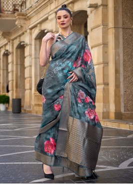 Multi Colour Reception Contemporary Style Saree