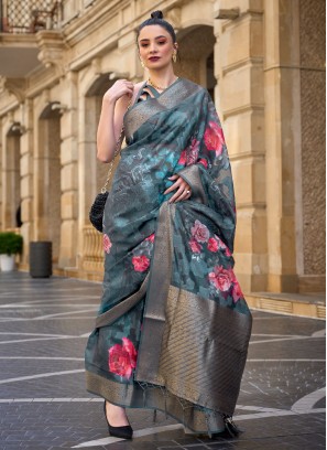 Multi Colour Reception Contemporary Style Saree