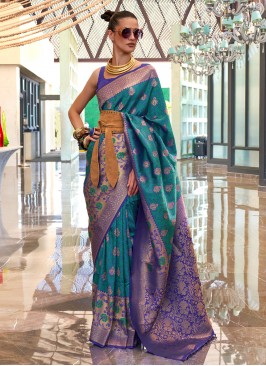 Multi Colour Reception Handloom silk Contemporary Saree