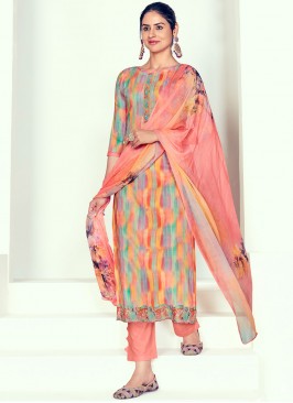 Multi Colour Resham Thread Work Cotton Trendy Salwar Suit