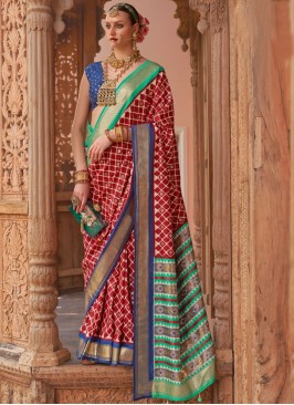 Multi Colour Sangeet Silk Classic Saree