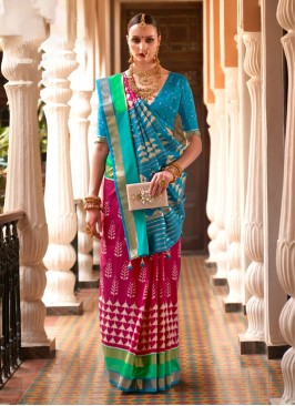 Multi Colour Silk Classic Saree