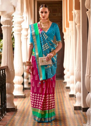 Multi Colour Silk Classic Saree