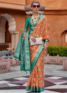 Multi Colour Silk Contemporary Style Saree