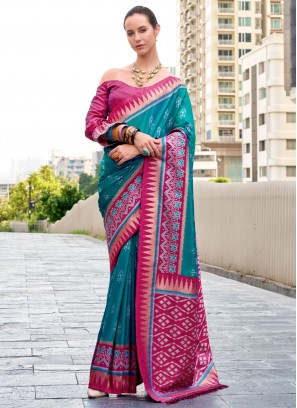 Multi Colour Silk Weaving Contemporary Saree