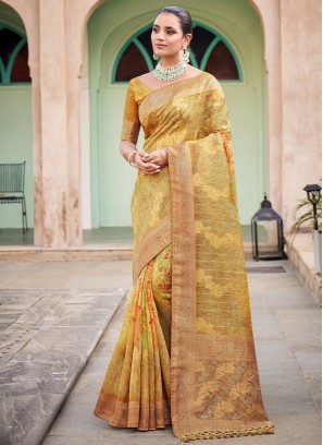Multi Colour Swarovski Sangeet Contemporary Saree
