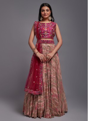 Multi Colour Thread Work Wedding Trendy Lehenga Choli