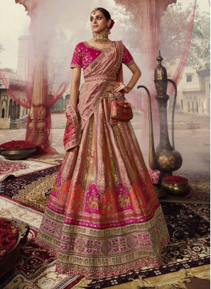 Multi Colour Weaving Banarasi Silk Trendy Lehenga Choli