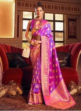 Multi Colour Weaving Mehndi Saree
