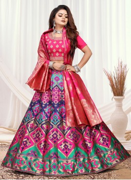 Multi Colour Weaving Sangeet Trendy Lehenga Choli