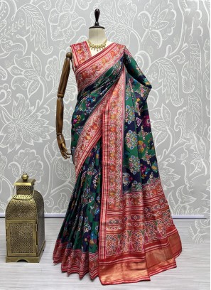 Multi Colour Weaving Silk Classic Saree
