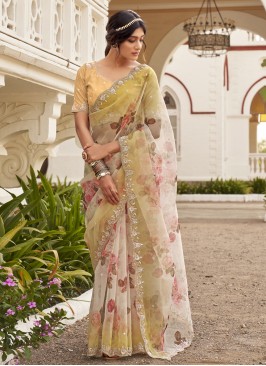 Multi Colour Wedding Organza Trendy Saree