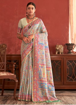 Multi Colour Wedding Pashnima Silk Contemporary Saree