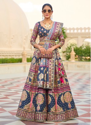 Multi Colour Wedding Silk Readymade Lehenga Choli