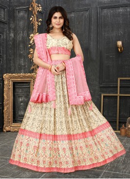 Multi Colour Wedding Silk Trendy Lehenga Choli