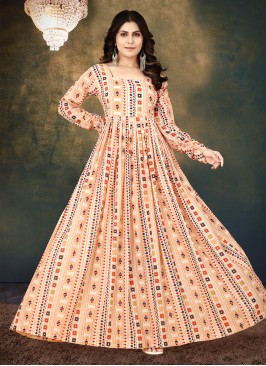 Muslin Multi Colour Trendy Gown