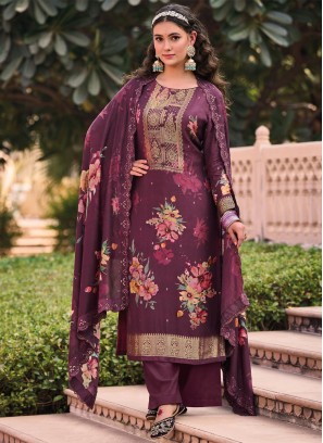 Muslin Purple Trendy Salwar Suit