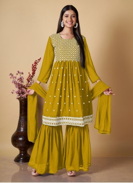 Mustard Ceremonial Readymade Salwar Suit