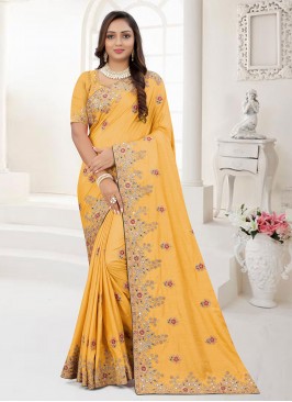 Mustard Ceremonial Trendy Saree