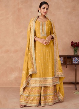 Mustard Chinon Salwar Kameez