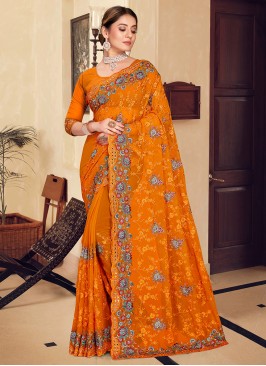 Mustard Color Classic Designer Saree