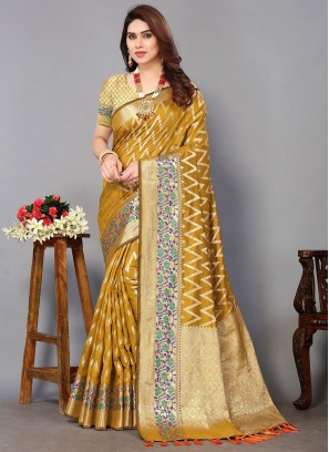 Mustard Color Classic Saree
